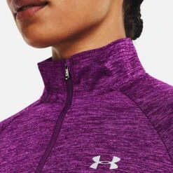 Under Armour Women's Tech™ Half Zip Twist Rivalry / Strobe / Metallic Silver -Puma Shop 1320128514 3