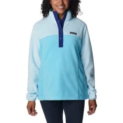 Columbia Women's Benton Springs⢠1/2 Snap Pullover Spring Blue / Dark Sapphire