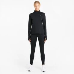 Puma Women's Favourite 1/4 Zip Running Top Black -Puma Shop 520184 01 mod03