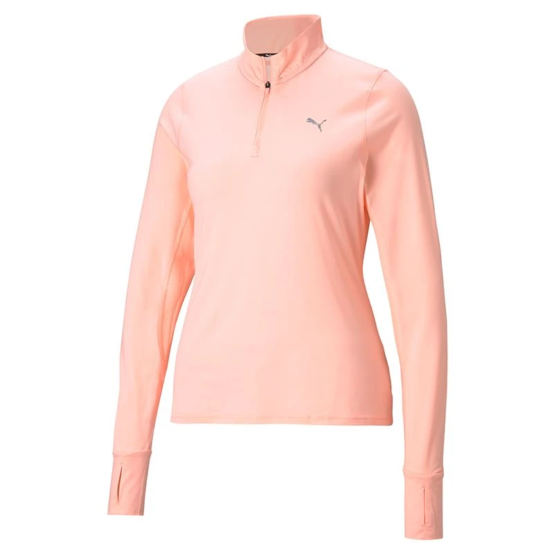 Puma Women's Favourite 1/4 Zip Running Top Electro Peach 2 Puma Women's Favourite 1/4 Zip Running Top Electro Peach