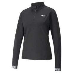 Puma Women's Train Strong Quarter Zip Top Black -Puma Shop 521839 01