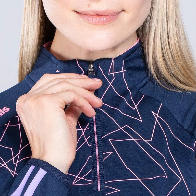 Women's Dolmen Brushed Half Zip Top Marine / Pink / Purple 6 Women's Dolmen Brushed Half Zip Top Marine / Pink / Purple - Image 4