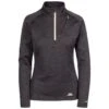 Trespass Women's Fairford Half Zip Fleece Top Black Marl
