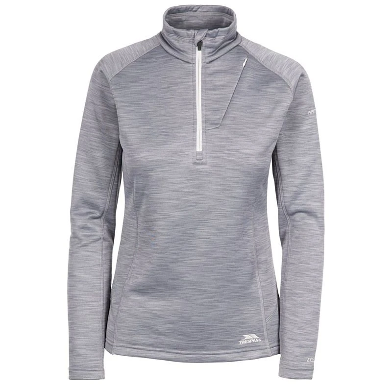 Trespass Women's Fairford Half Zip Fleece Top Storm Grey Marl 3 Trespass Women's Fairford Half Zip Fleece Top Storm Grey Marl