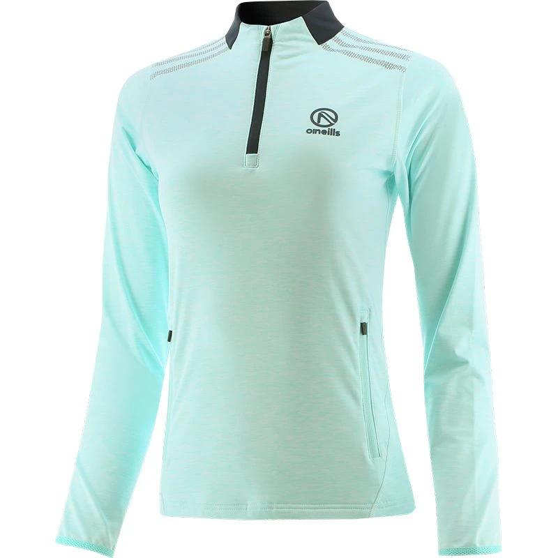 Women's Pluto Brushed Half Zip Top Green / Marine 4 Women's Pluto Brushed Half Zip Top Green / Marine - Image 2