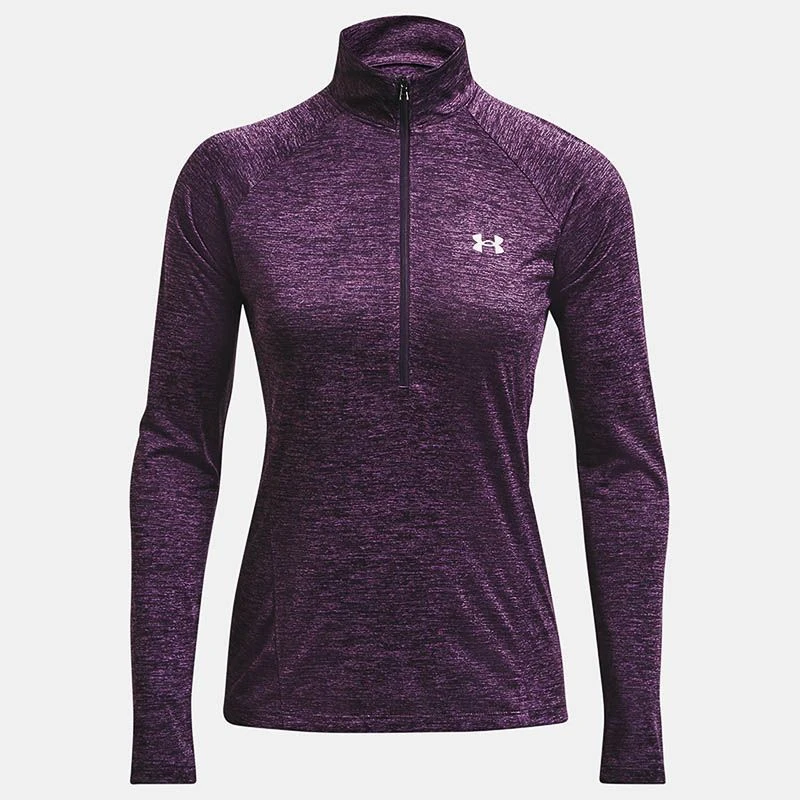 Under Armour Women's UA Tech™ Twist ½ Zip Tux Purple / Retro Purple / Metallic Silver 5 Under Armour Women's UA Tech™ Twist ½ Zip Tux Purple / Retro Purple / Metallic Silver - Image 3
