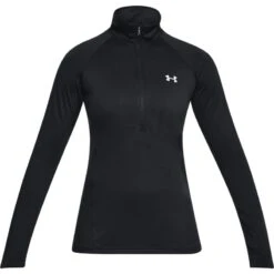 Under Armour Women's UA Tech™ Half Zip Top Black / Black / Metallic Silver -Puma Shop s7.ps1320126 001 hf 1