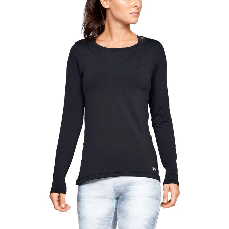 Under Armour Women's HeatGear® Armour Long Sleeve Top Black / Metallic Silver 3 Under Armour Women's HeatGear® Armour Long Sleeve Top Black / Metallic Silver