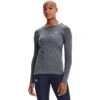 Under Armour Women's HeatGear® Armour Long Sleeve Top Pitch Grey Light Heather / Metallic Silver -Puma Shop s7.v5 1328966 012 fc
