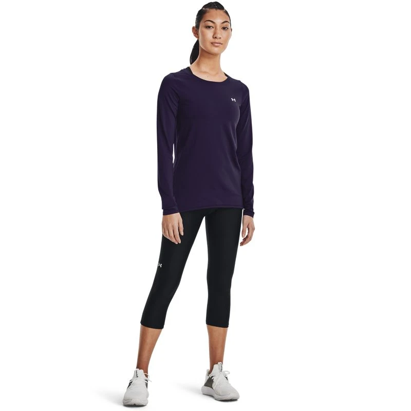 Under Armour Women's HeatGear® Armour Long Sleeve Top Purple Switch / Metallic Silver 5 Under Armour Women's HeatGear® Armour Long Sleeve Top Purple Switch / Metallic Silver - Image 3
