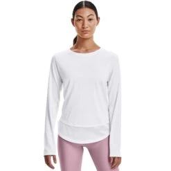 Under Armour Women's UA Tech™ Vent Long Sleeve T-Shirt White / Black