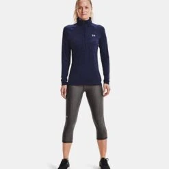 Under Armour Women's Tech™ Half Zip Twist Midnight Navy / Cadet / Metallic Silver -Puma Shop v5 1320128 410 fsf