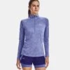 Under Armour Women's Tech™ Half Zip Twist Chestnut Baja Blue / White / Metallic Silver