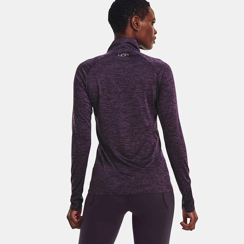 Under Armour Women's UA Tech™ Twist ½ Zip Tux Purple / Retro Purple / Metallic Silver 4 Under Armour Women's UA Tech™ Twist ½ Zip Tux Purple / Retro Purple / Metallic Silver - Image 2