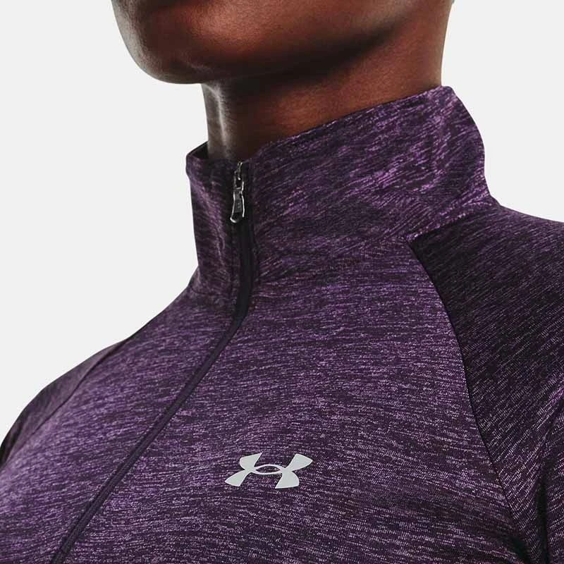 Under Armour Women's UA Tech™ Twist ½ Zip Tux Purple / Retro Purple / Metallic Silver 7 Under Armour Women's UA Tech™ Twist ½ Zip Tux Purple / Retro Purple / Metallic Silver - Image 5